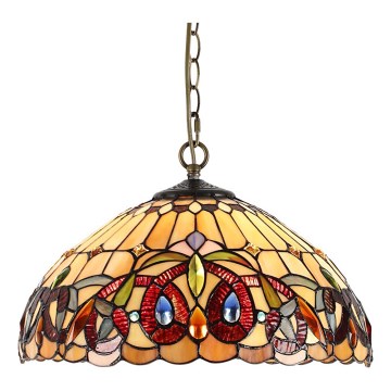 Prezent 1704 - Pendel med kædeophæng TIFFANY 2xE27/60W/230V