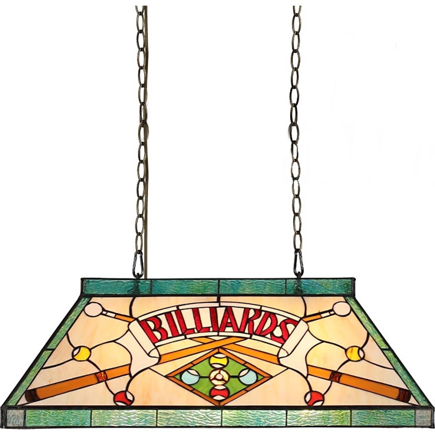 Prezent 1715 - Tiffany Billiard lysekrone på kæde 3xE27/60W/230V