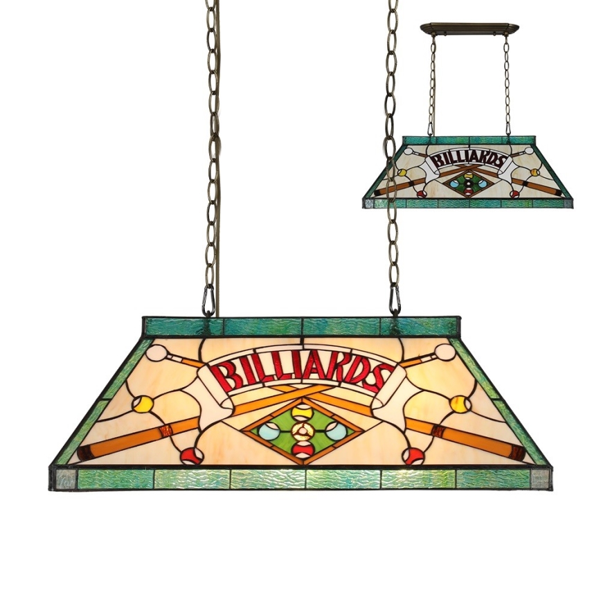 Prezent 1715 - Tiffany Billiard lysekrone på kæde 3xE27/60W/230V