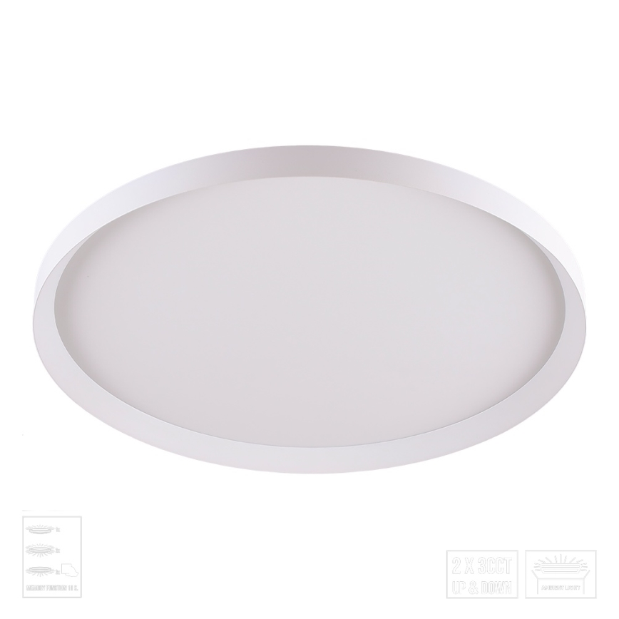 Prezent 17310 - ADRA LED-loftlampe LED/42W/230V + LED/13W 3000/4000/6000K Ø 48,5 cm hvid