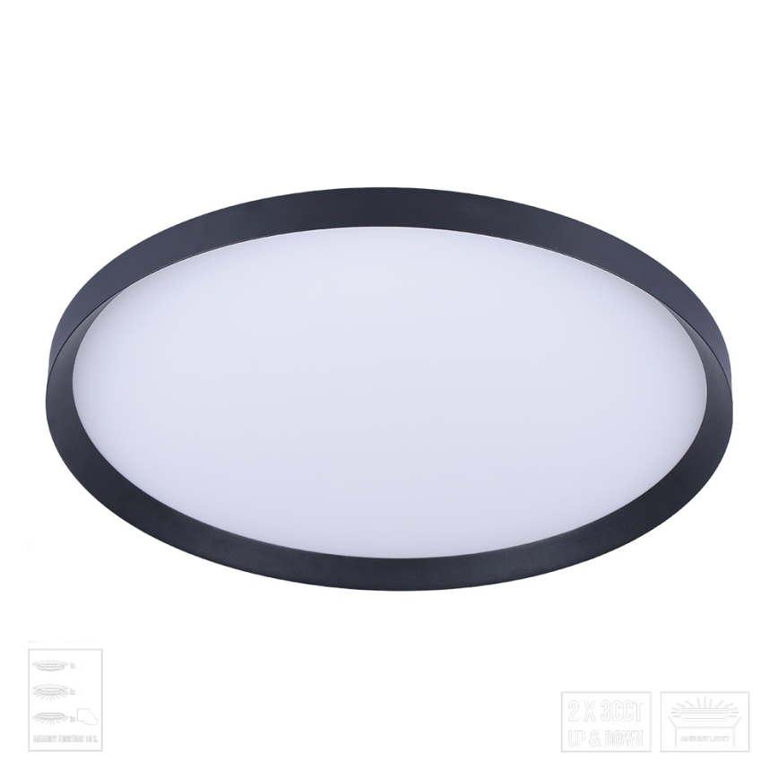 Prezent 17311 - LED-loftlampe ADRA LED/42W/230V + LED/13W 3000/4000/6000K Ø 48,5 cm, sort