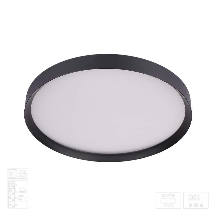 Prezent 17313 - Dæmpbar LED-loftlampe MAYSA LED/36W/230V 3000/4000/6000K Ø 39,5 cm sort