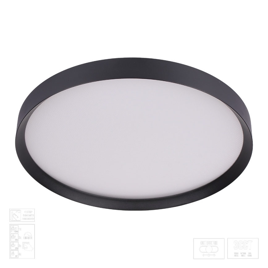 Prezent 17317 - Dæmpbar LED-loftlampe MAYSA LED/72W/230V 3000/4000/6000K Ø 77 cm sort