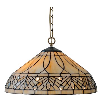 Prezent 241 - Tiffany-lysekrone med kæde 2xE27/60W/230V