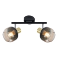 Prezent 27514 - Spotlampe PEGAS 2xE14/40W/230V sort/røget
