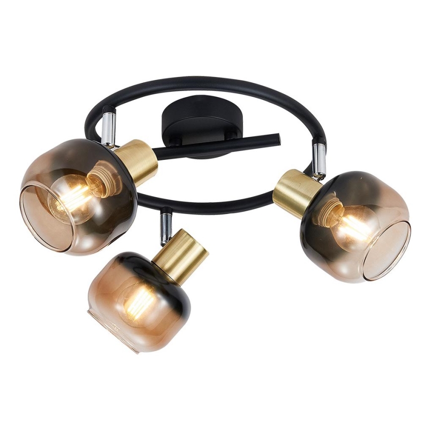 Prezent 27515 - Spotlampe PEGAS 3xE14/40W/230V sort/røget