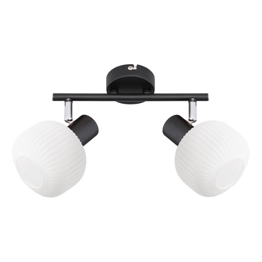 Prezent 27520 - Spotlampe ARYA 2xE14/40W/230V sort/hvid