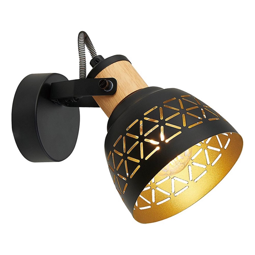 Prezent 27522 - Spotlampe MESCALA 1xE14/40W/230V sort/gummitræ