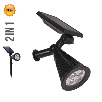 Prezent 65286 - LED solcellelampe 2-i-1 LION LED/2W/3,7V IP44 2220 mAh