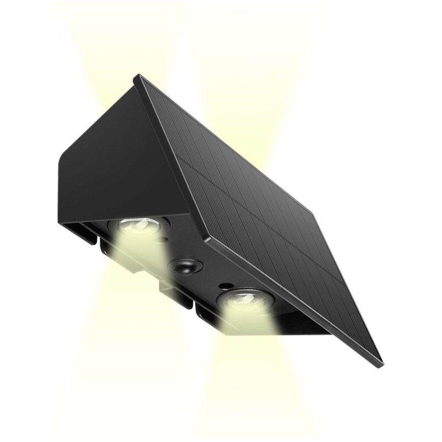 Prezent 65289 - LED Dæmpbar soldrevet væglampe SLADA 2xLED/2W/3,7V IP65 1800 mAh