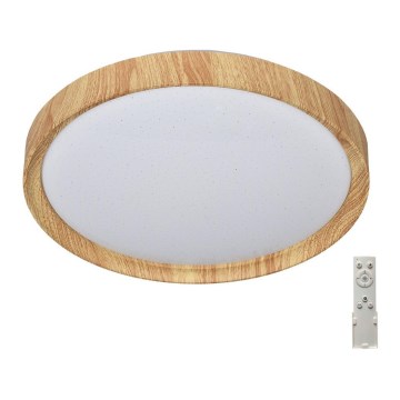 Prezent 71330 - LED dæmpbart loftlampe WOODEN LED/33W/230V 3000-6500K + fjernbetjening