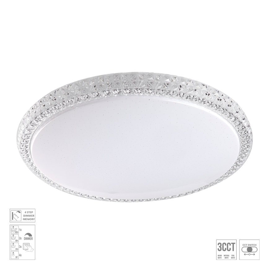 Prezent 71340 - Dæmpbar LED-loftlampe AMBIA LED/40W/230V 3000/4000/6500K Ø 49,5 cm klar