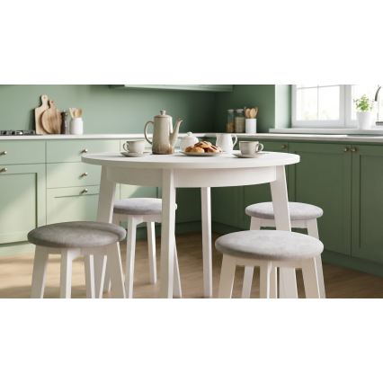 Puf KUBE Ø 36 cm hvid/creme