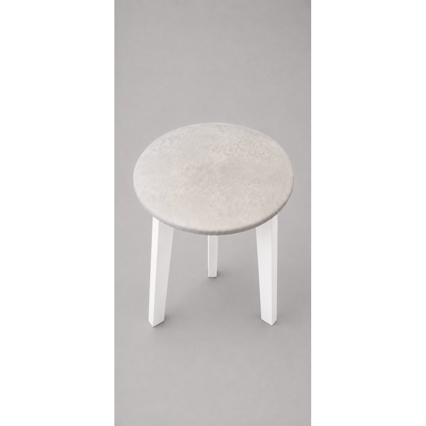 Puf KUBE Ø 36 cm hvid/creme