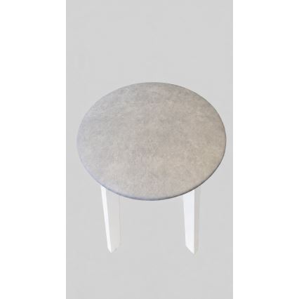 Puf KUBE Ø 36 cm hvid/creme