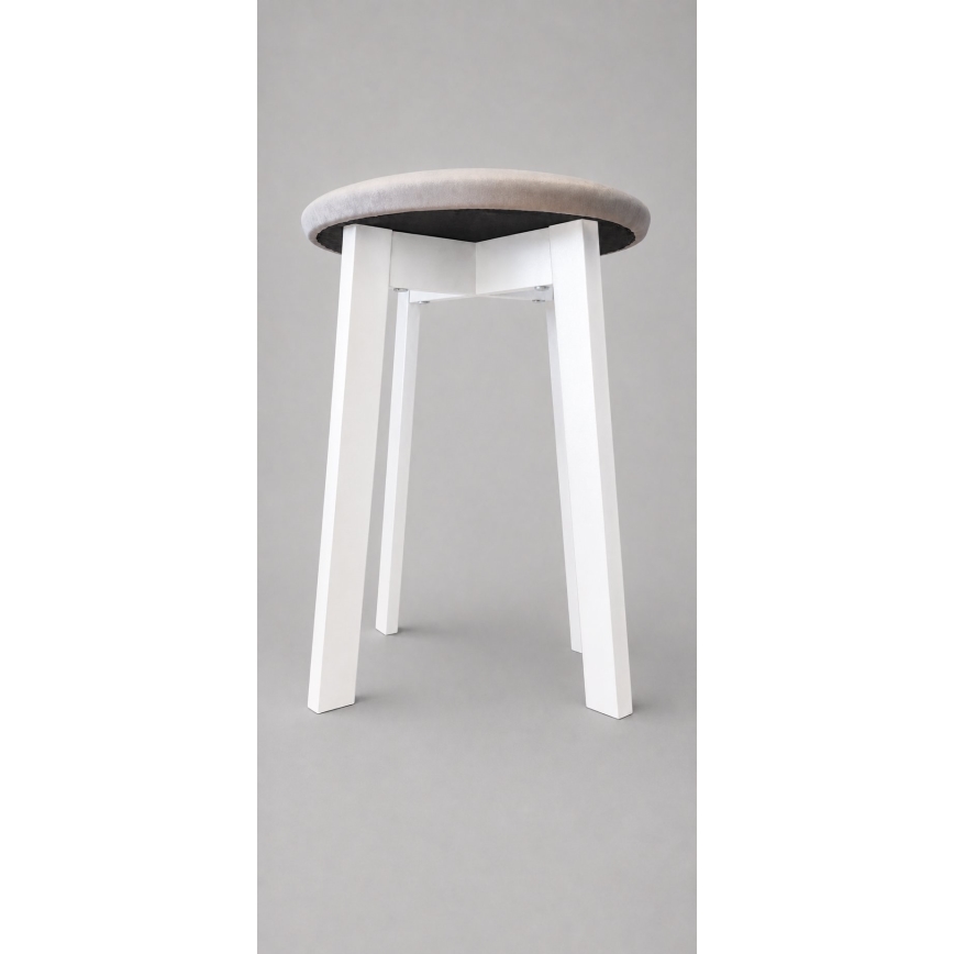 Puf KUBE Ø 36 cm hvid/creme