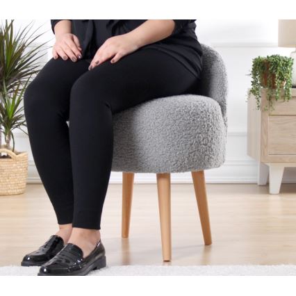 Puf MIKI, Ø 46 cm, grå