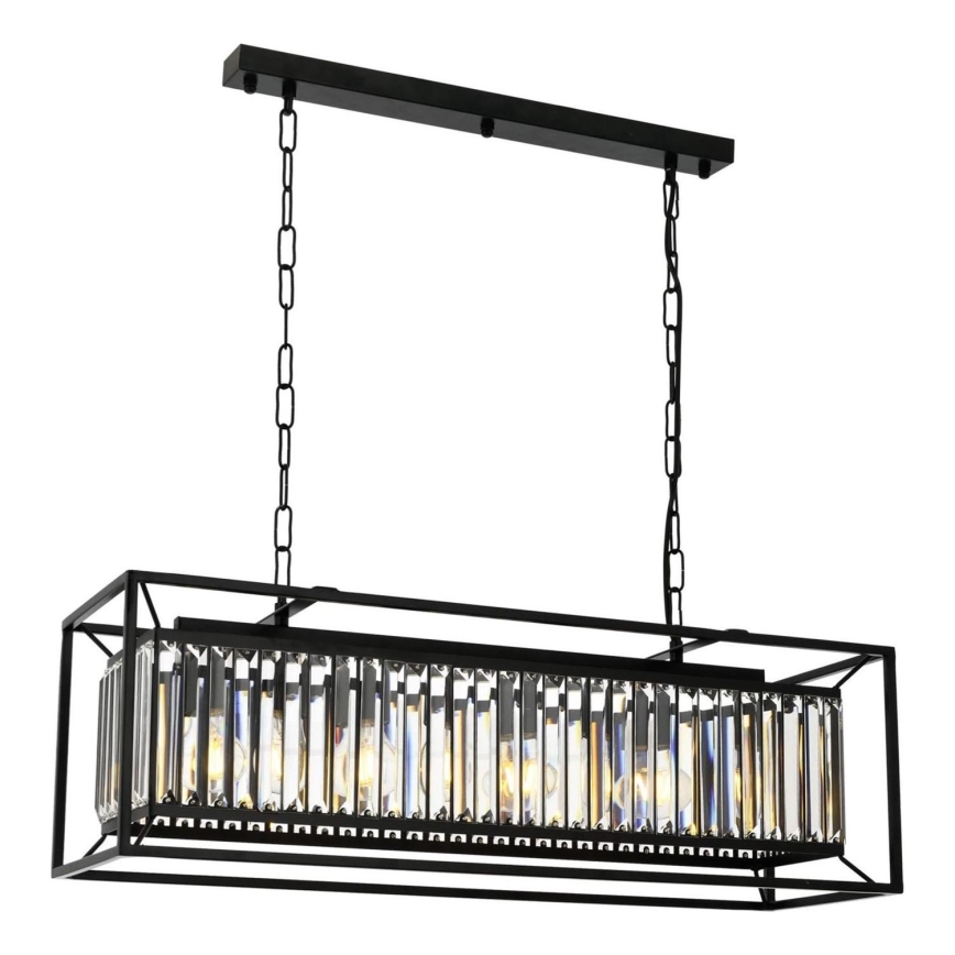 PUNE Krom lampe 4xE27/40W/230V sort
