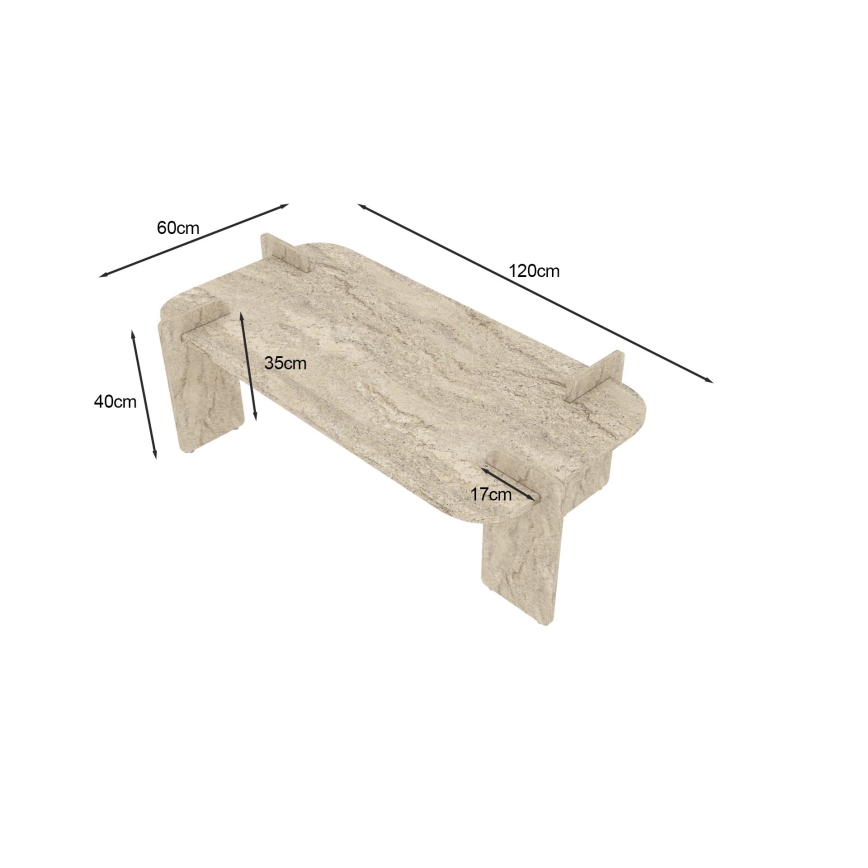 PURO sofabord 120 x 60 cm, beige