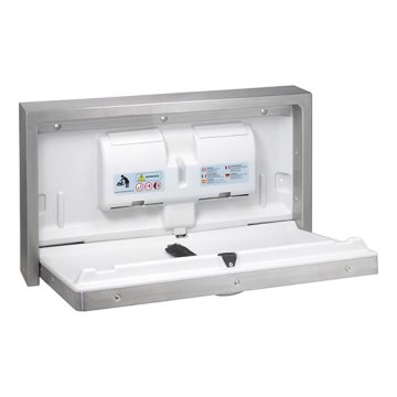 Puslebord 90x52 cm rustfrit stål/sølv