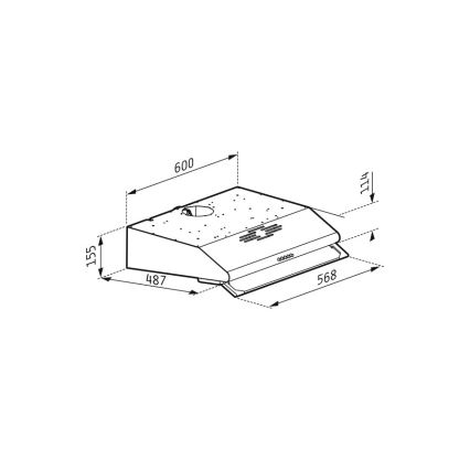 Pyramis 65029502 - Emhætte med to motorer STANDARD 60 cm i rustfrit stål