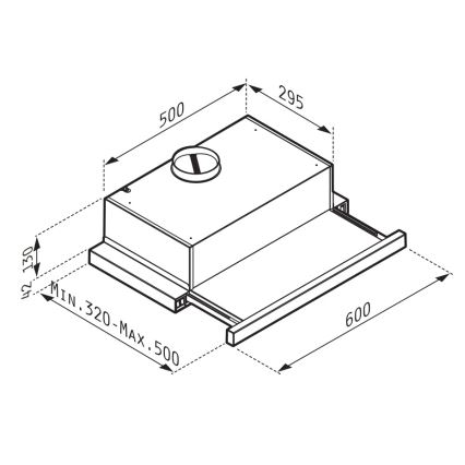 Pyramis 65040001 - Emhætte SLIDING NT 60 cm hvid