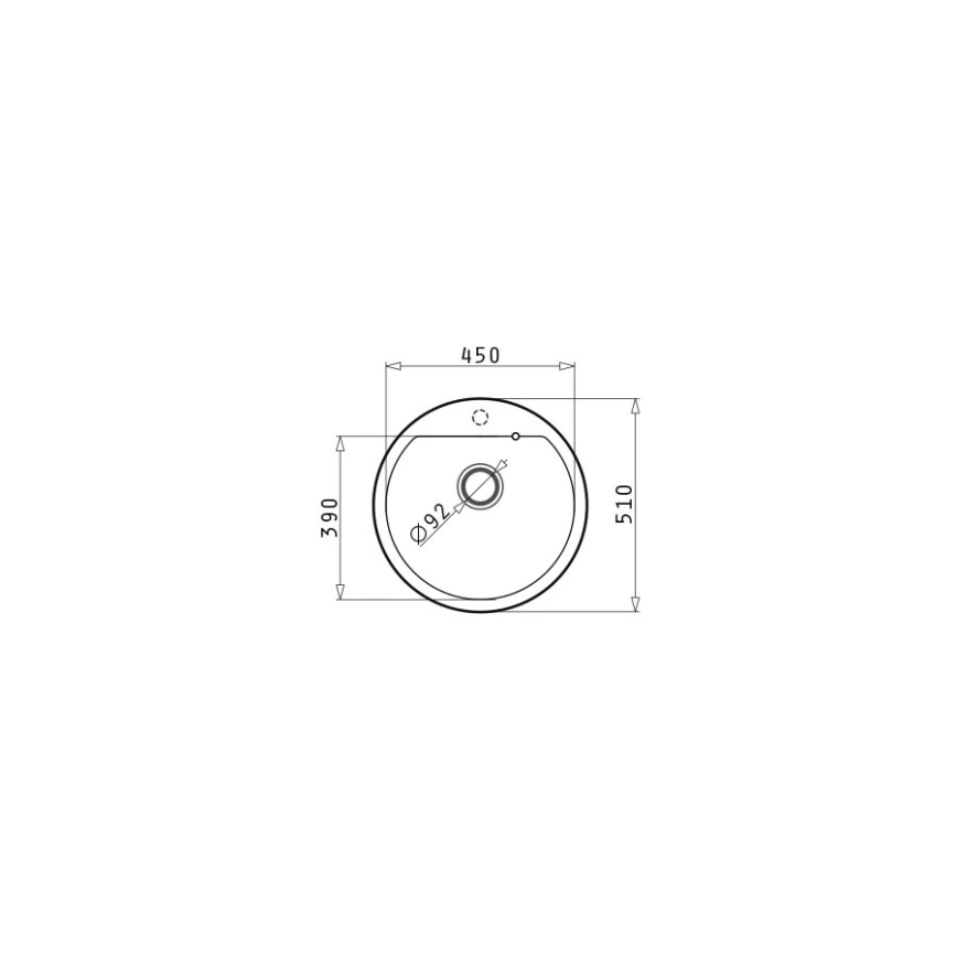 Pyramis 70106911 - Køkkenvask ALAZIA diameter 51 cm granit/sort