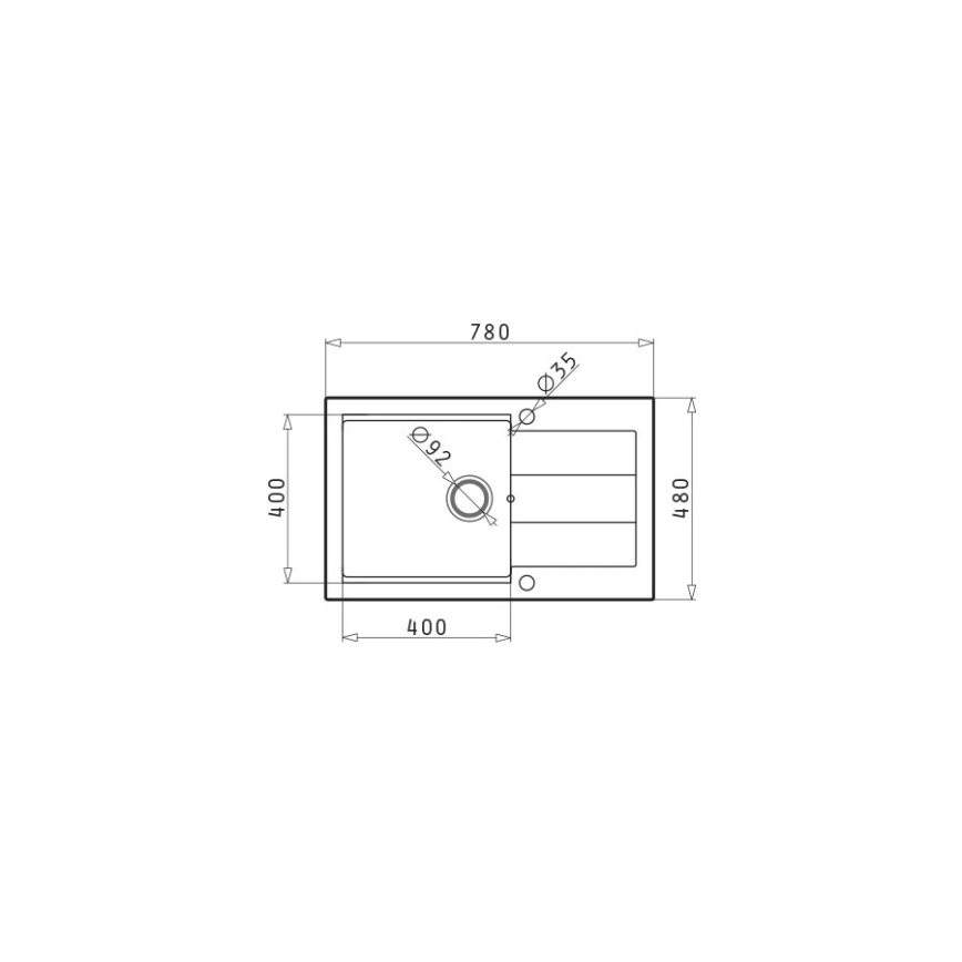 Pyramis 70167101 - Køkkenvask SPARTA PLUS LUX 78x48 cm granit/sort