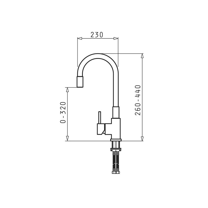 Pyramis 90938001 - Hane m. fleksibel arm FLESSI grå