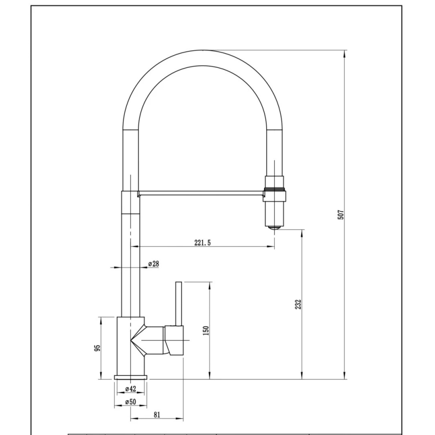 Pyramis 90939901 - Hane m. fleksibel arm SERINA sort mat