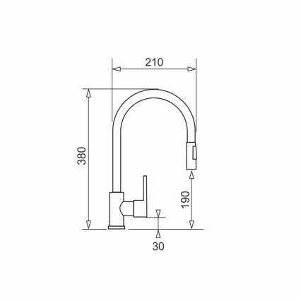 Pyramis 90941338 - Hane m. udtrækkelig sprayer IDEA sort mat