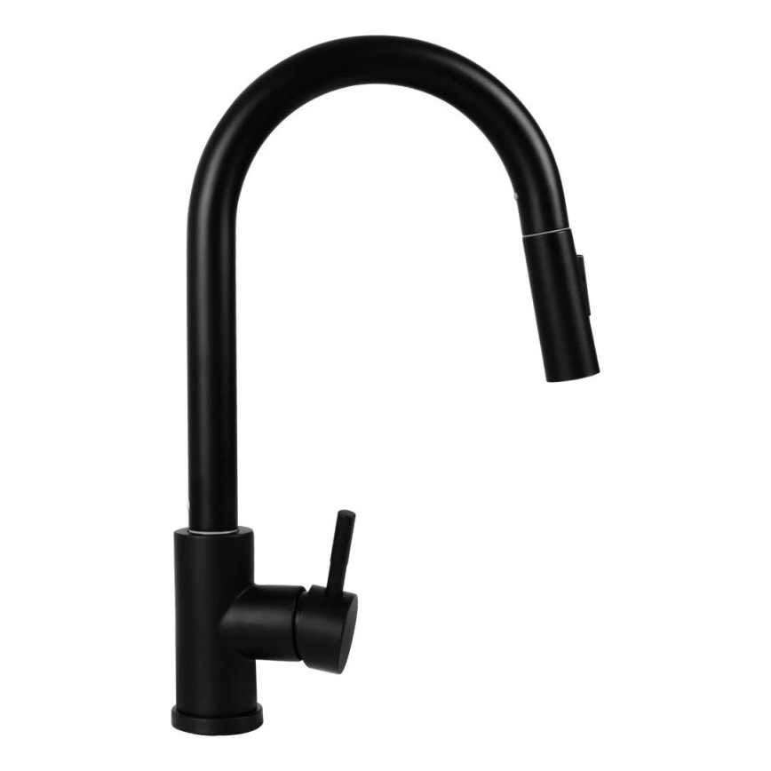 Pyramis 90941338 - Køkkenarmatur med udtrækkelig bruser IDEA mat sort