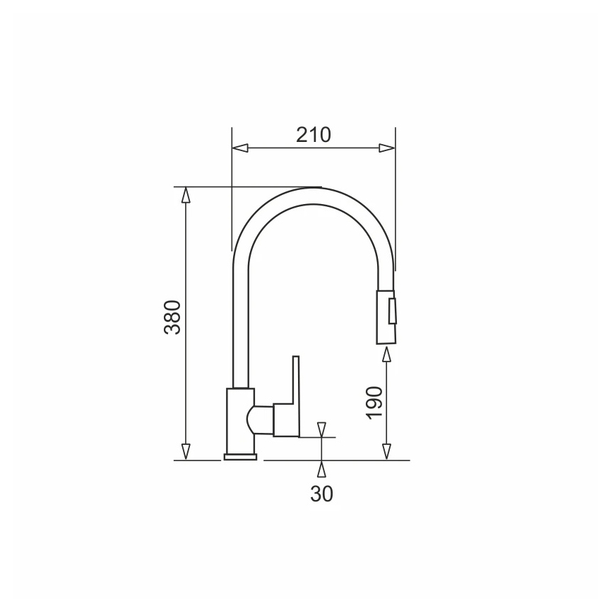 Pyramis 90941338 - Køkkenarmatur med udtrækkelig bruser IDEA mat sort