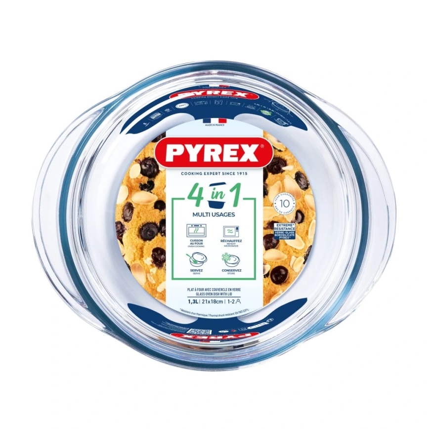 PYREX ovnfast fad med låg 1,3 l