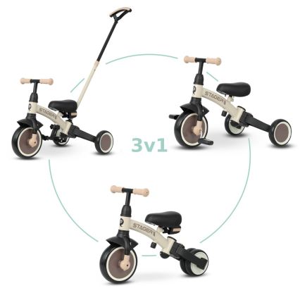 QPlay - 3-i-1 børnetrehjuler STAGER beige