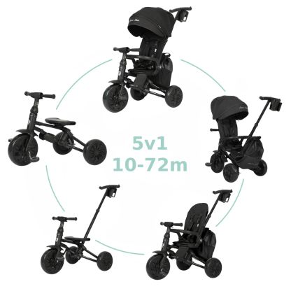 QPlay - 5-i-1 børnetrehjul NOVA MAX, sort