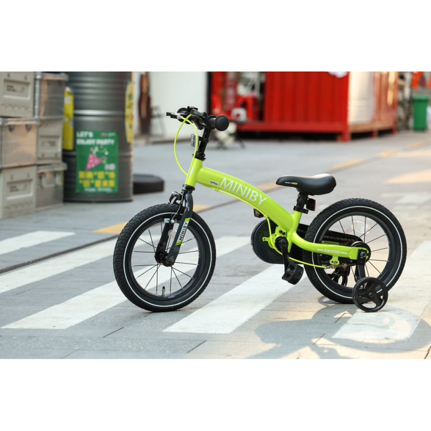 QPlay - Børnecykel 14" MINIBY 3-i-1 grøn