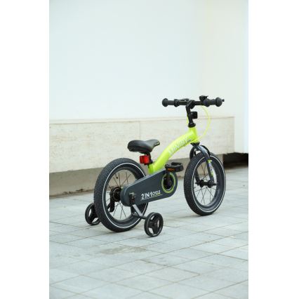 QPlay - Børnecykel 14" MINIBY 3-i-1 grøn