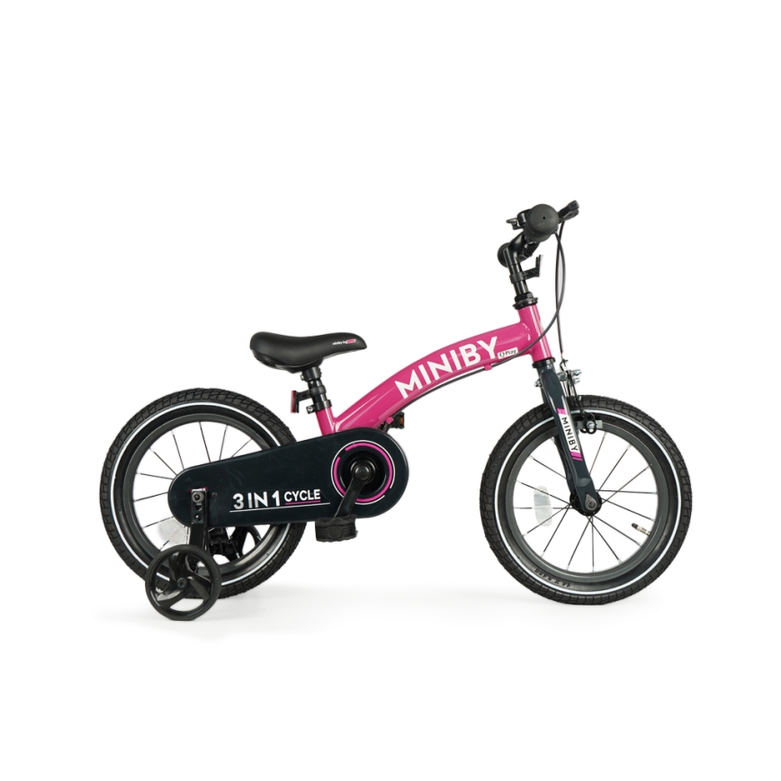 QPlay - Børnecykel 14 MINIBY 3i1 pink