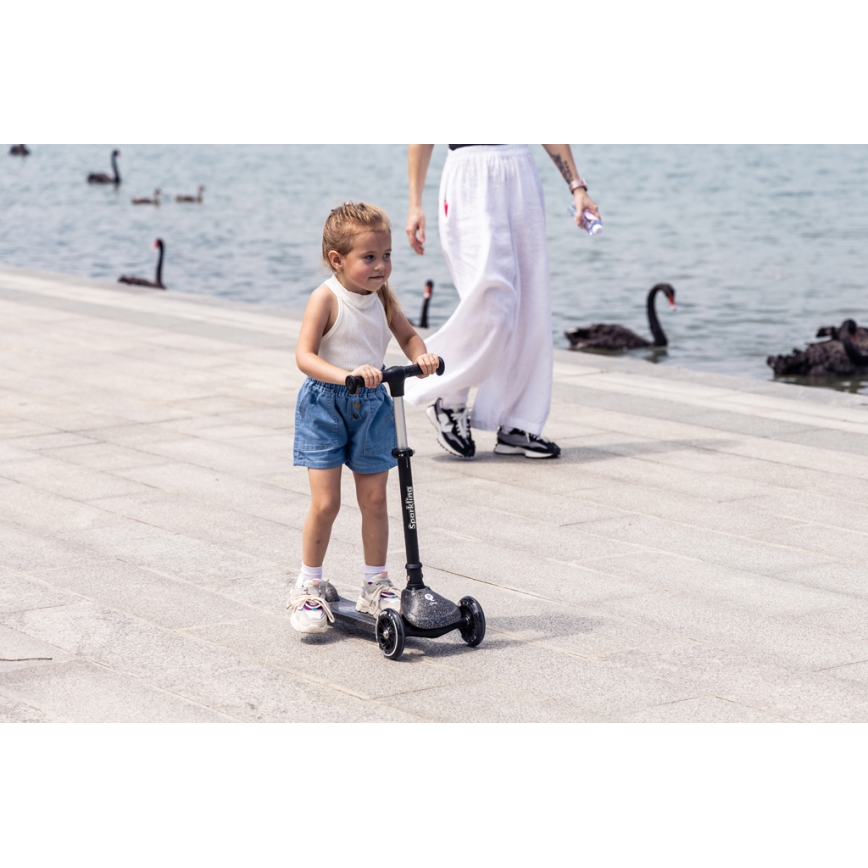 QPlay - Børneløbehjul med LED-hjul SPARKLING beige