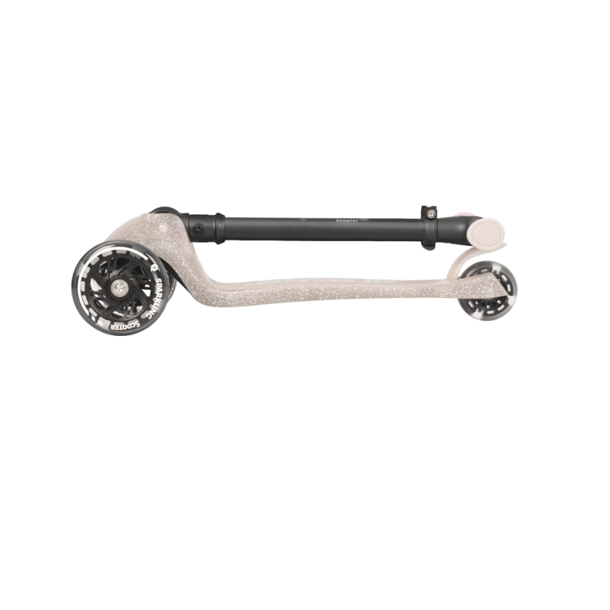 QPlay - Børneløbehjul med LED-hjul SPARKLING beige
