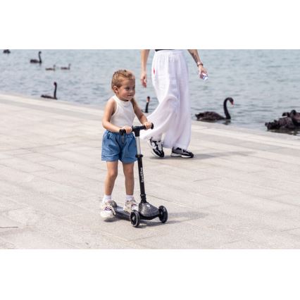 QPlay - Børneløbehjul med LED-hjul SPARKLING sort