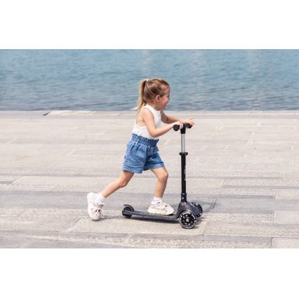 QPlay - Børneløbehjul med LED-hjul SPARKLING sort