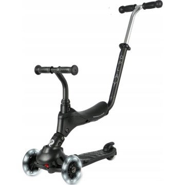QPlay - Børnescooter med LED-hjul 5-i-1 SEMA PRO sort
