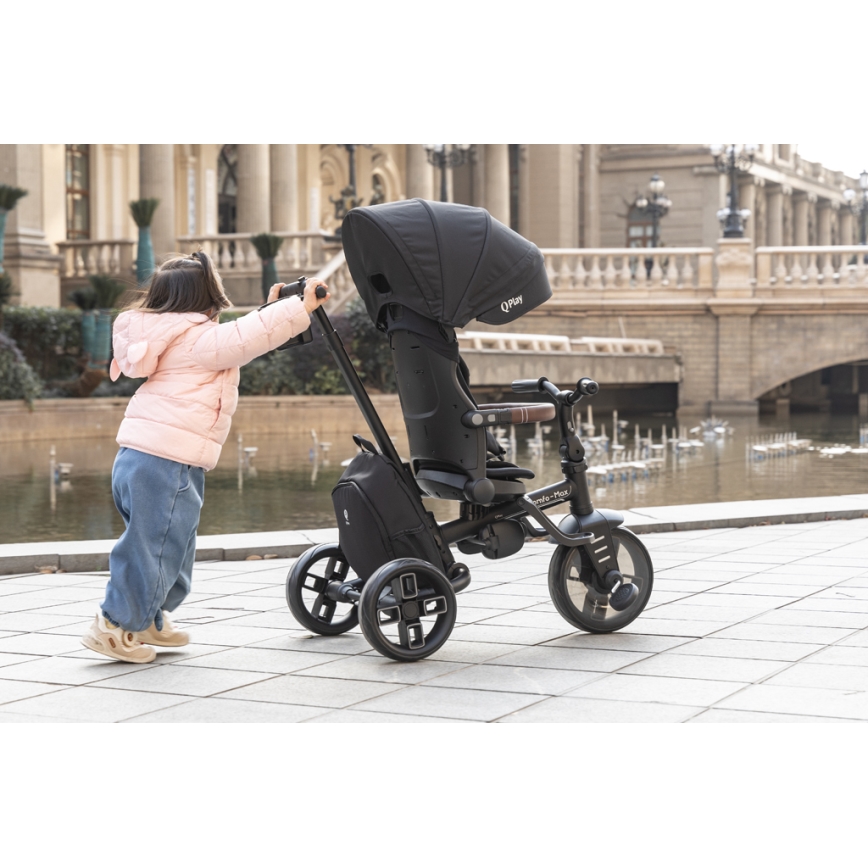 QPlay - Børnetrehjuler 8-i-1 COMFO MAX sort