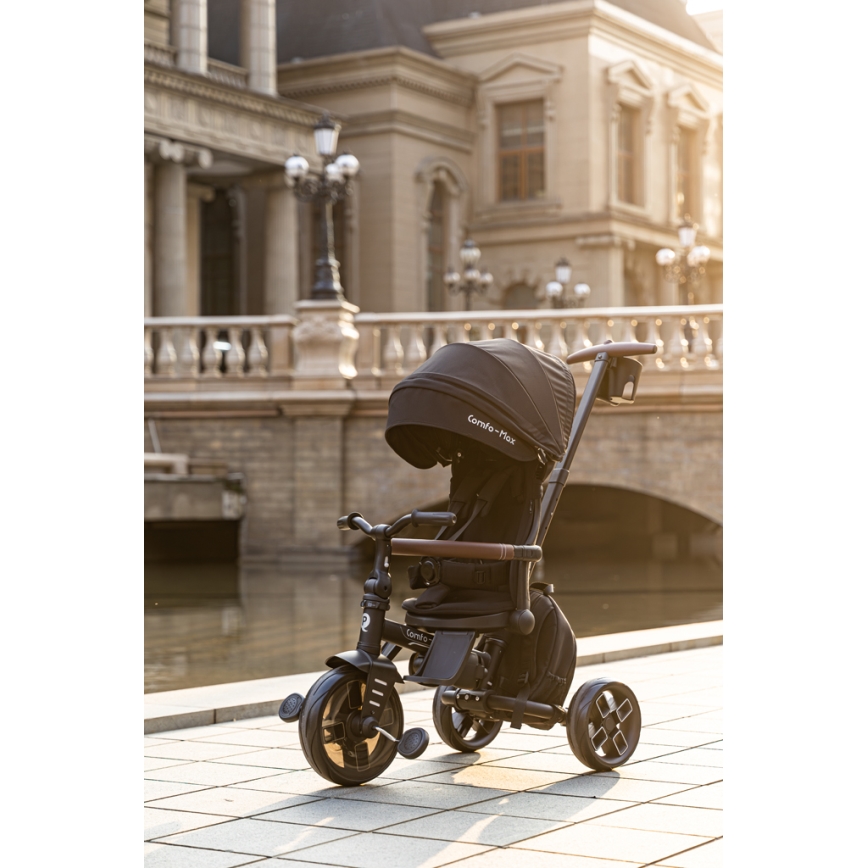 QPlay - Børnetrehjuler 8-i-1 COMFO MAX sort
