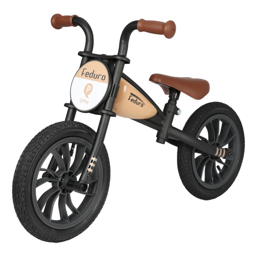 QPlay - Løbecykel FEDURO sort/beige