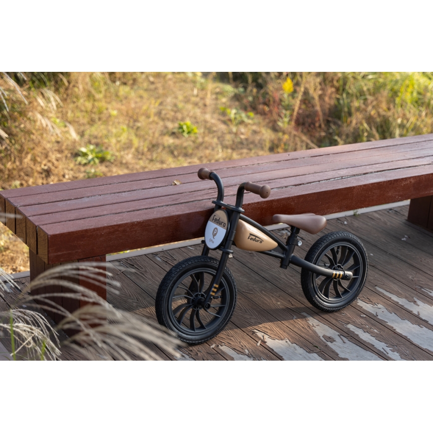 QPlay - Løbecykel FEDURO sort/beige