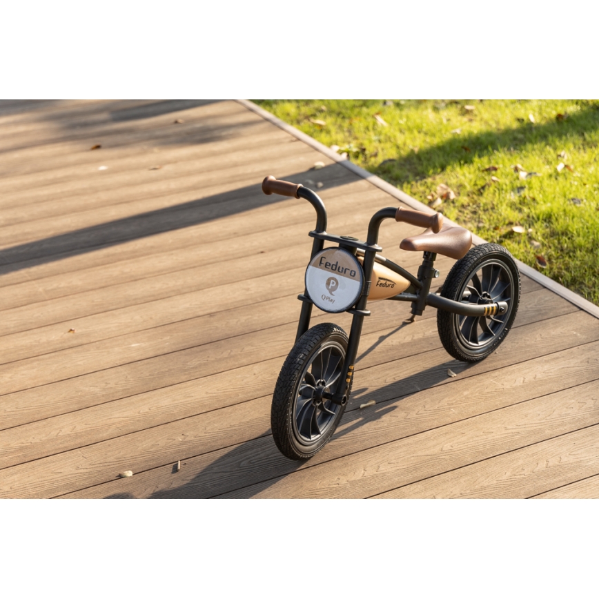 QPlay - Løbecykel FEDURO sort/beige