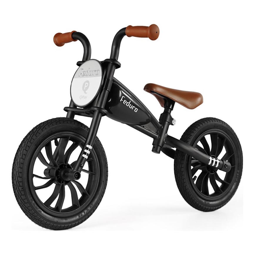 QPlay - Løbecykel FEDURO sort/brun